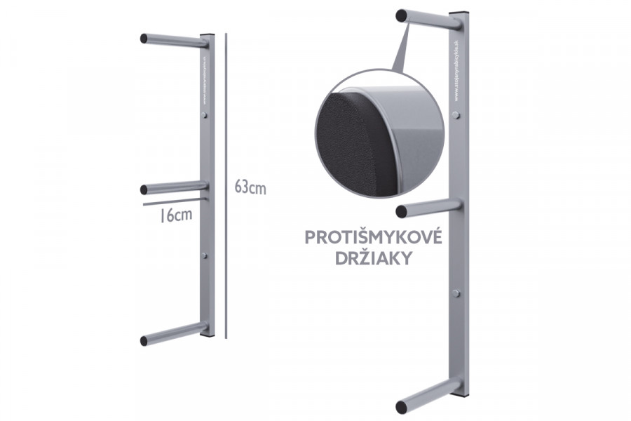 Síléctartó, 3 személyes, vízszintes 