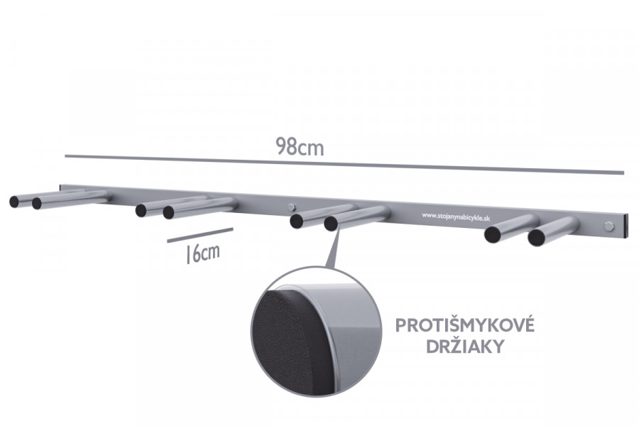 Síléctartó, 4 személyes, függőleges