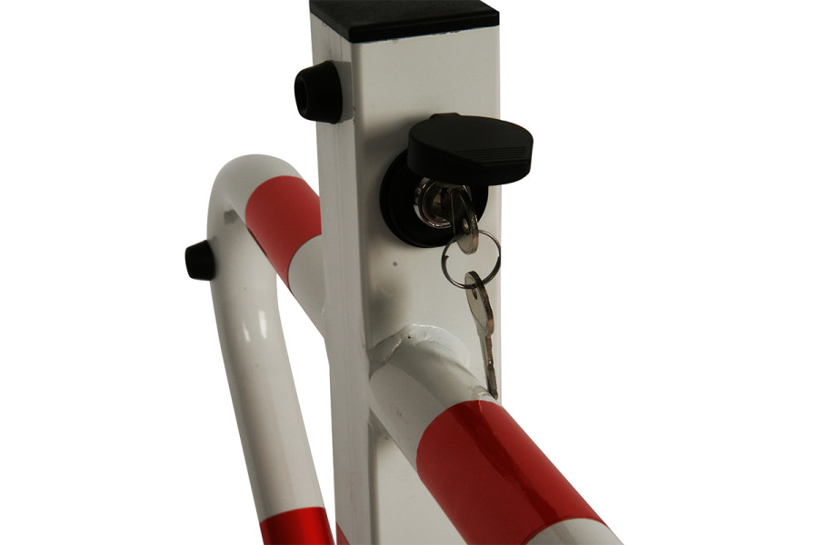 Parkolókorlát, összecsukható pillangó, zár