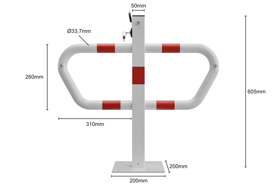 Parkolókorlát, TYP-01, zár