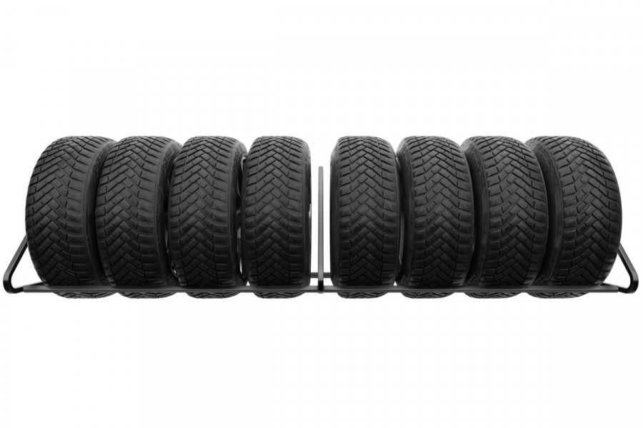 Gumiabroncs-tároló 8 férőhelyes, 105 cm, fekete