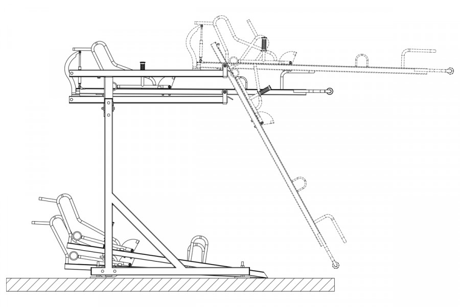 Kétszintes kerékpártartó, 4 személyes