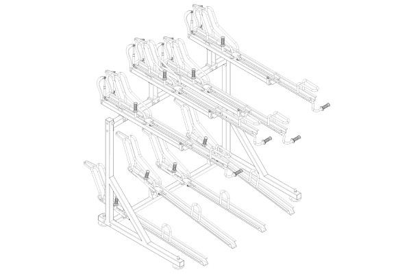 Kétszintes kerékpártartó, 8 férőhelyes