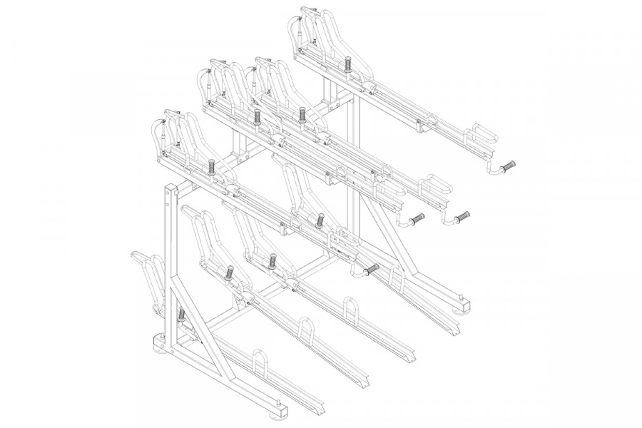 Kétszintes kerékpártartó, 8 férőhelyes