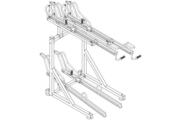 Kétszintes kerékpártartó, 4 személyes