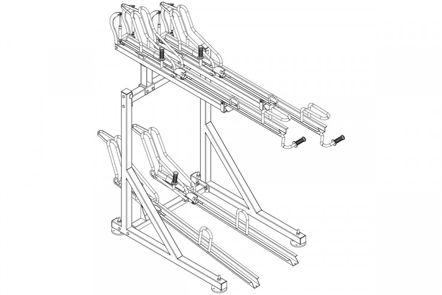Kétszintes kerékpártartó, 4 személyes