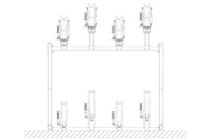 Kétszintes kerékpártartó, 8 férőhelyes