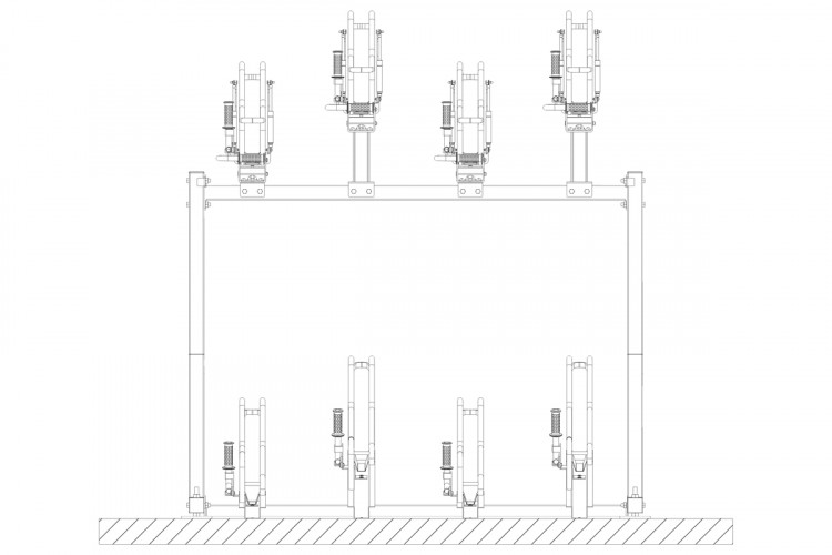 Kétszintes kerékpártartó, 8 férőhelyes