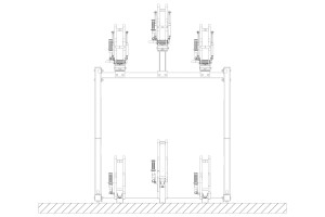 Kétszintes kerékpártartó, 6 férőhelyes