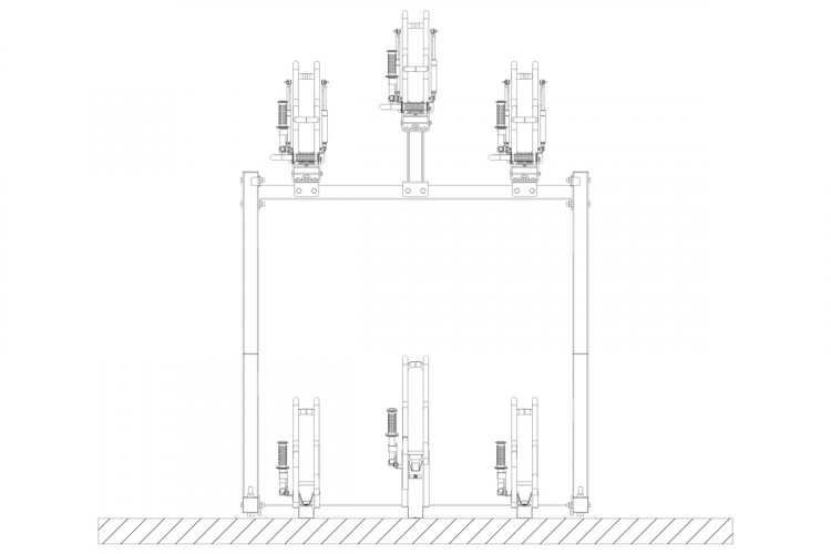 Kétszintes kerékpártartó, 6 férőhelyes