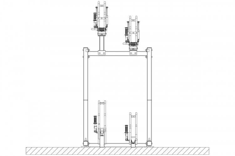 Kétszintes kerékpártartó, 4 személyes