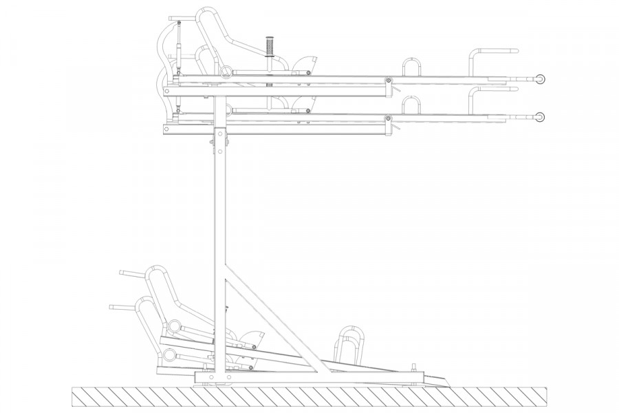 Kétszintes kerékpártartó, 4 személyes