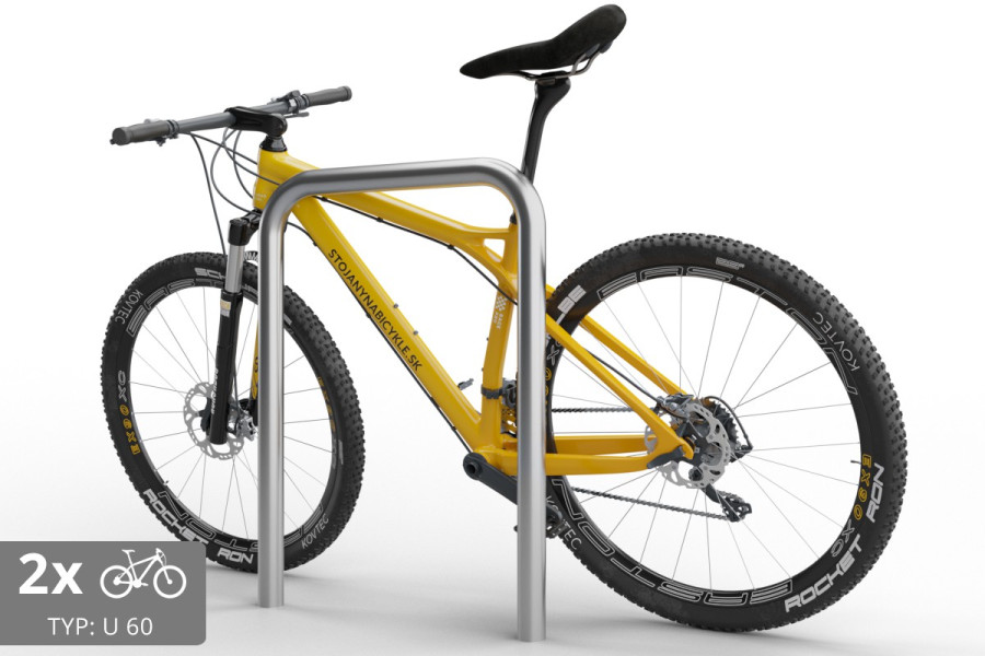 Kerékpártartó U 80x80cm, Ø 60,3 mm, beton, horganyzott