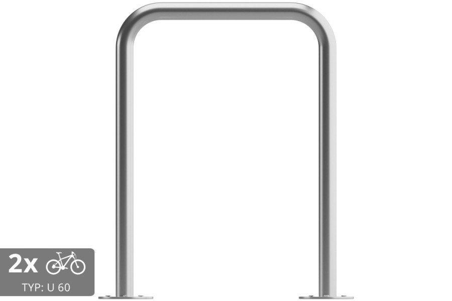 Kerékpártartó U 80x80cm, Ø 48,3 mm, horganyzott