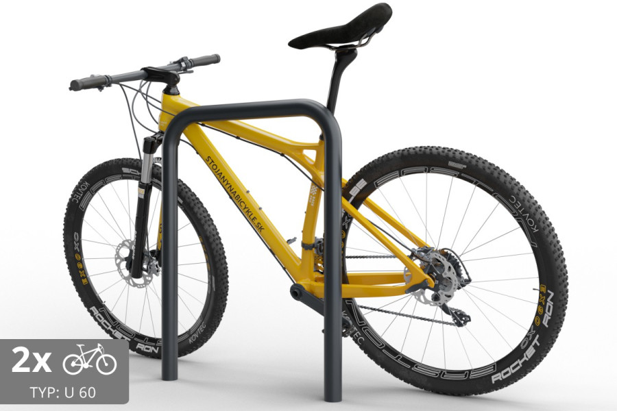 Kerékpártartó U 60x80cm, Ø 48,3 mm, beton, színes