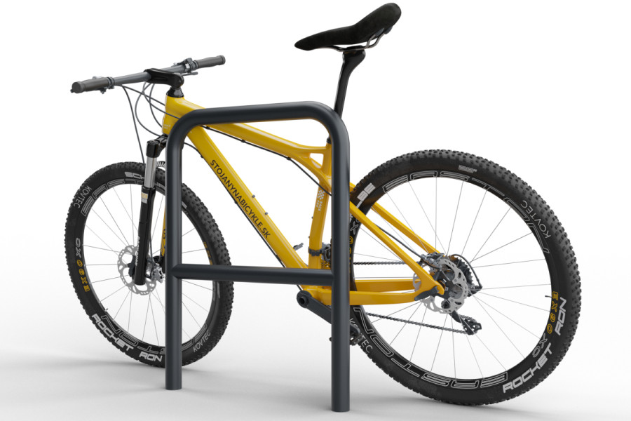 U alakú kerékpártartó keresztléccel 60x80cm, Ø 48,3 mm, betonozott, színes