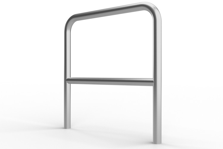 U alakú kerékpártartó 80x80 cm-es keresztrúddal, Ø 60,3 mm, beton, rozsdamentes acél