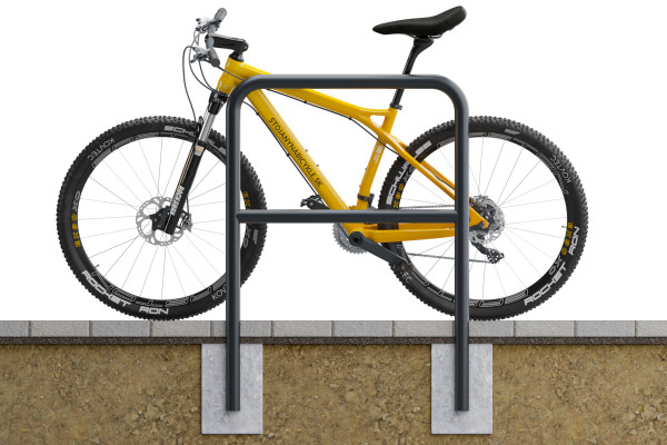 U alakú kerékpártartó keresztléccel 80x80cm, Ø 48,3 mm, beton, színes