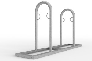 U alakú kerékpártámasz talpkereten, 4 férőhelyes, horganyzott