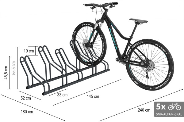 ALFA MAXI 4 kerékpártartó szűk helyekre, színes