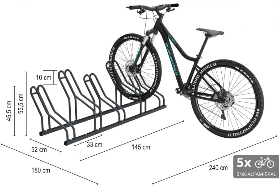 ALFA MAXI 4 kerékpártartó szűk helyekre, színes