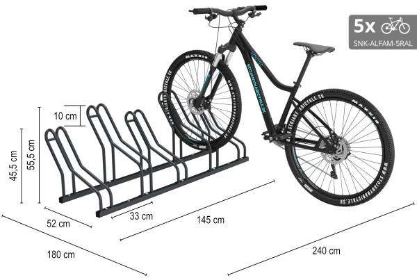 ALFA MAXI 5 kerékpártartó szűk helyekre, színes