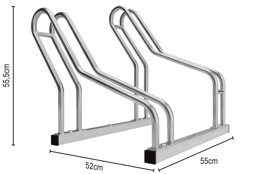 ALFA MAXI két kerékpártartó szűk helyekre, rozsdamentes acél