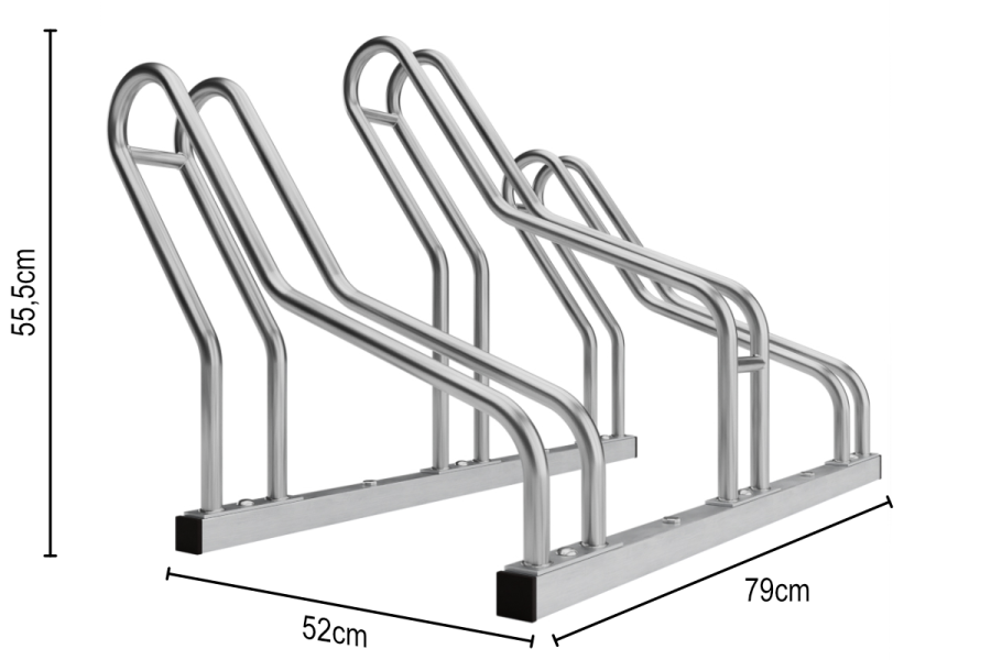 ALFA MAXI 3 kerékpártartó szűk helyekre, rozsdamentes acél