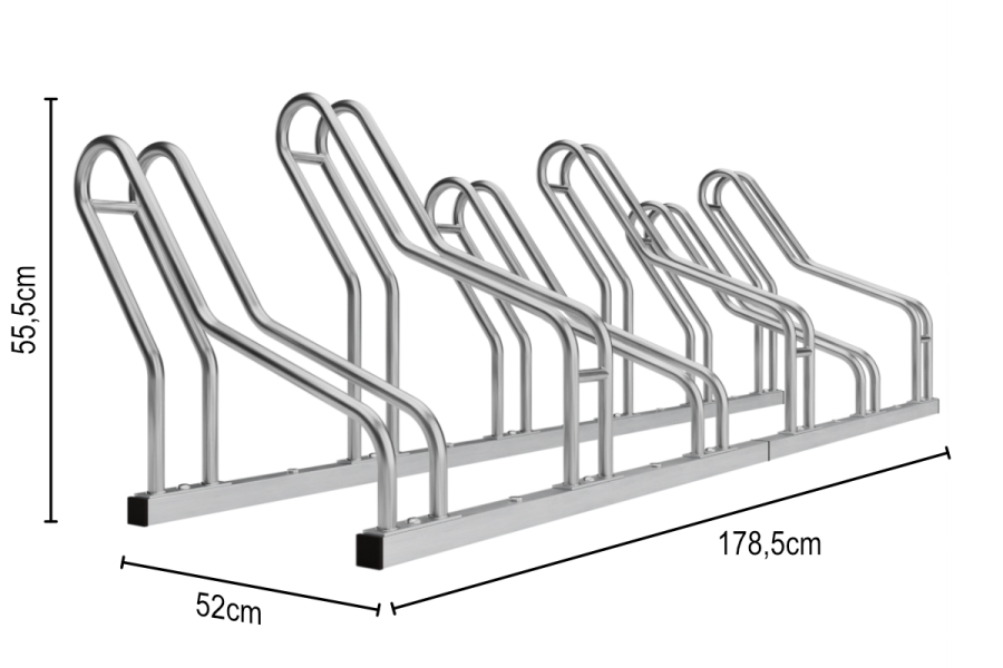 ALFA MAXI 6 kerékpártartó szűk helyekre, rozsdamentes acél