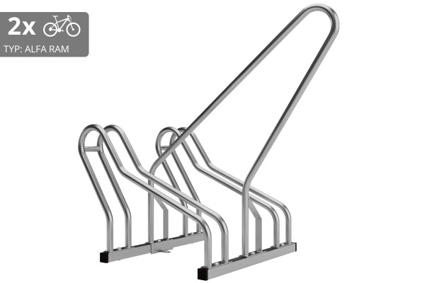 2 kerékpáros tartó ALFA zárható kerettel, rozsdamentes acél