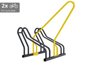 2 kerékpáros tartó zárható kerettel, ALFA, színes