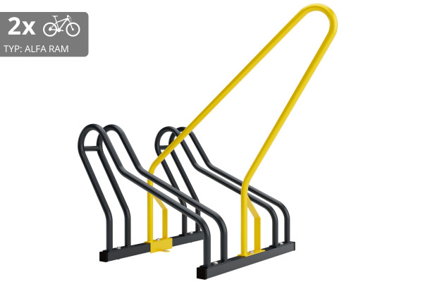 2 kerékpáros tartó zárható kerettel, ALFA, színes