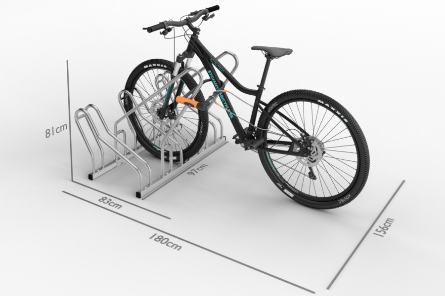 3 kerékpáros tartó ALFA zárható kerettel, rozsdamentes acél