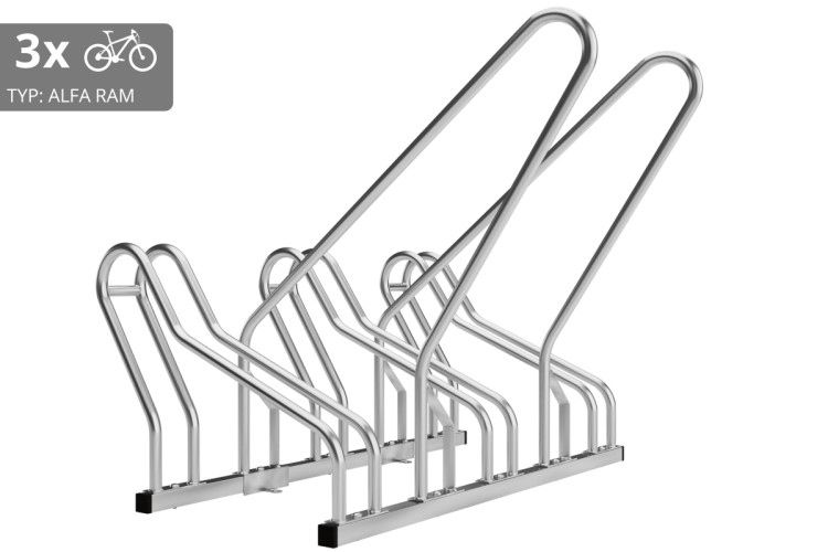 3 kerékpáros tartó ALFA zárható kerettel, horganyzott