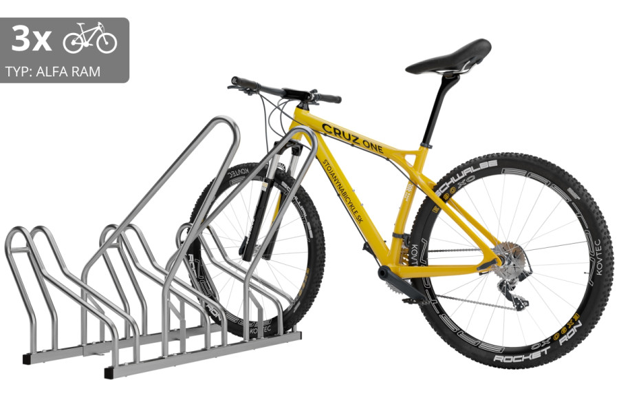 3 kerékpáros tartó ALFA zárható kerettel, rozsdamentes acél