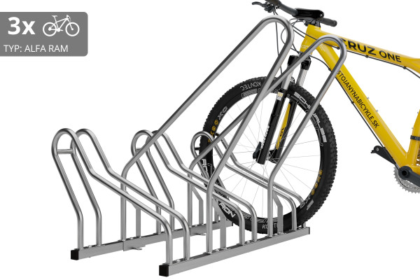 3 kerékpáros tartó ALFA zárható kerettel, rozsdamentes acél
