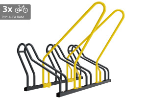 3 kerékpáros tartó zárható kerettel ALFA, színes