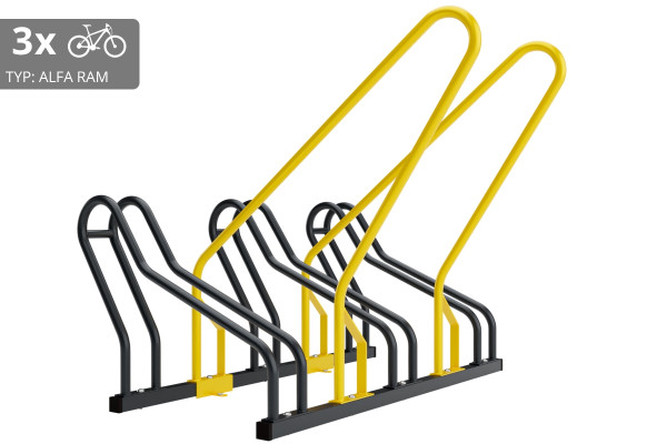 3 kerékpáros tartó zárható kerettel ALFA, színes
