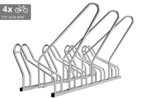 4 kerékpáros tartó ALFA zárható kerettel, horganyzott