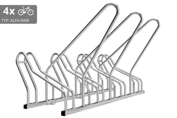 4 kerékpáros tartó ALFA zárható kerettel, horganyzott