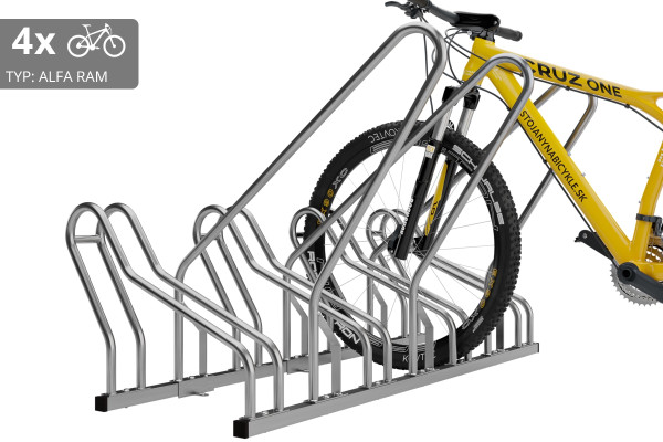 4 kerékpáros tartó ALFA zárható kerettel, rozsdamentes acél