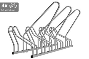 4 kerékpáros tartó ALFA zárható kerettel, rozsdamentes acél