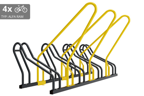 4 kerékpáros tartó ALFA zárható kerettel, színes