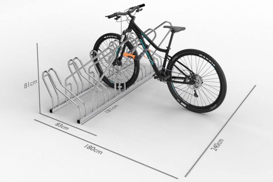 5 kerékpáros tartó ALFA zárható kerettel, rozsdamentes acél