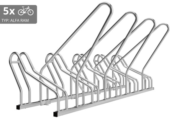5 kerékpáros tartó ALFA zárható kerettel, horganyzott