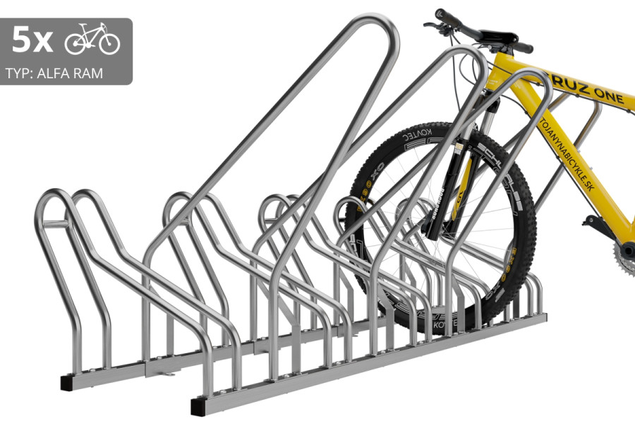 5 kerékpáros tartó ALFA zárható kerettel, rozsdamentes acél