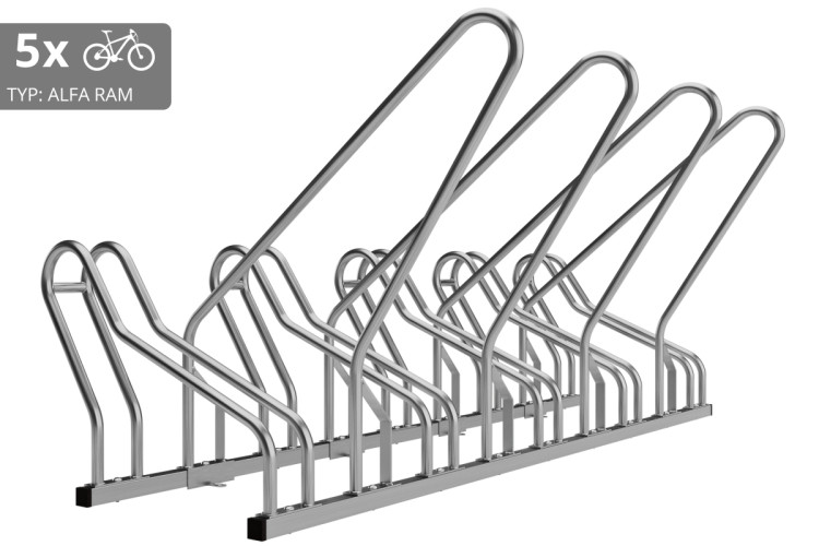 5 kerékpáros tartó ALFA zárható kerettel, rozsdamentes acél