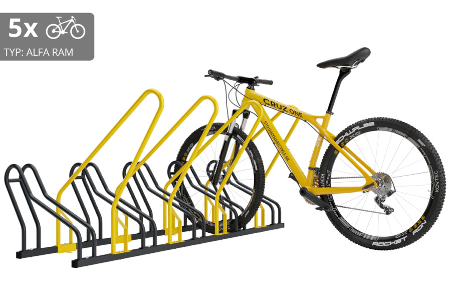 5 kerékpáros tartó ALFA zárható kerettel, színes