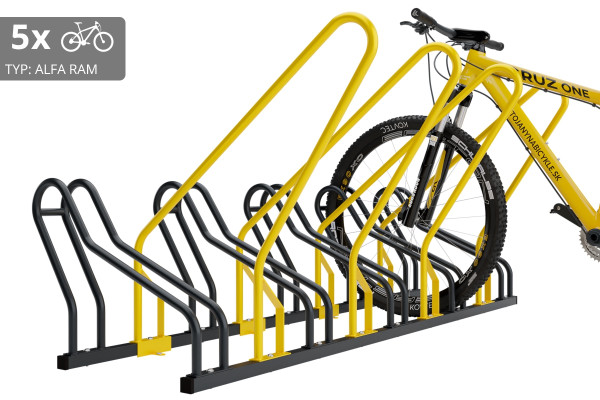 5 kerékpáros tartó ALFA zárható kerettel, színes