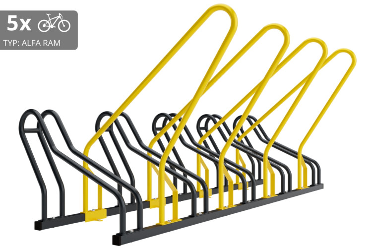 5 kerékpáros tartó ALFA zárható kerettel, színes